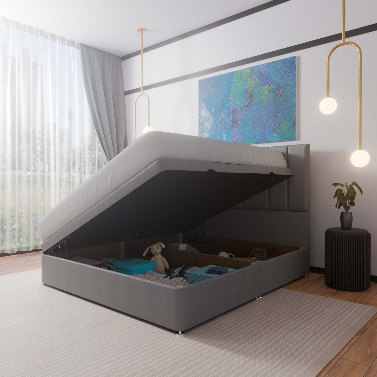 Alaska Side Lift Ottoman Divan Bed - Ottoman - Midas Beds