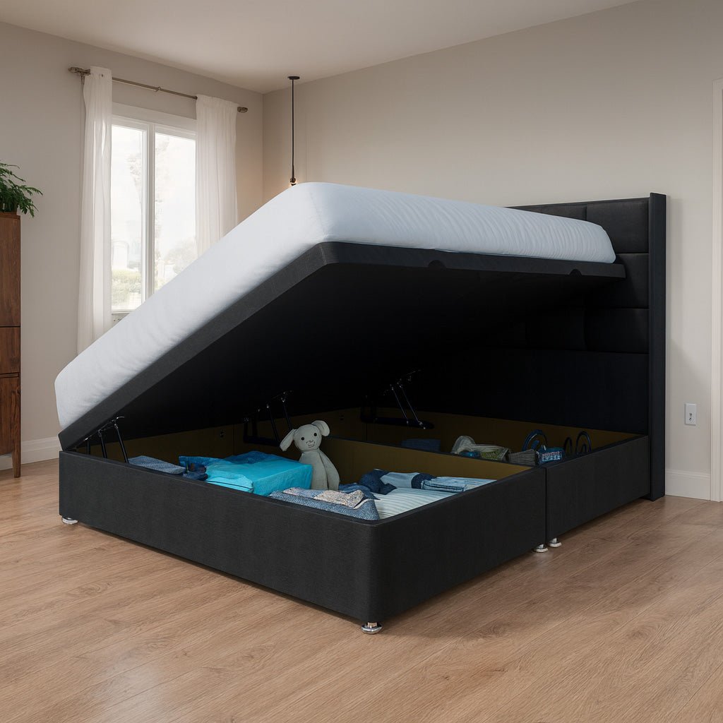 Atlanta Winged Side Lift Ottoman Divan Bed - Ottoman - Midas Beds