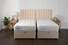 Midas Luxury Hotel Zip and Link 2000 Pocket Sprung Intelligent Fibre Ottoman Divan Bed Set - Zip and Link Beds - Midas Beds