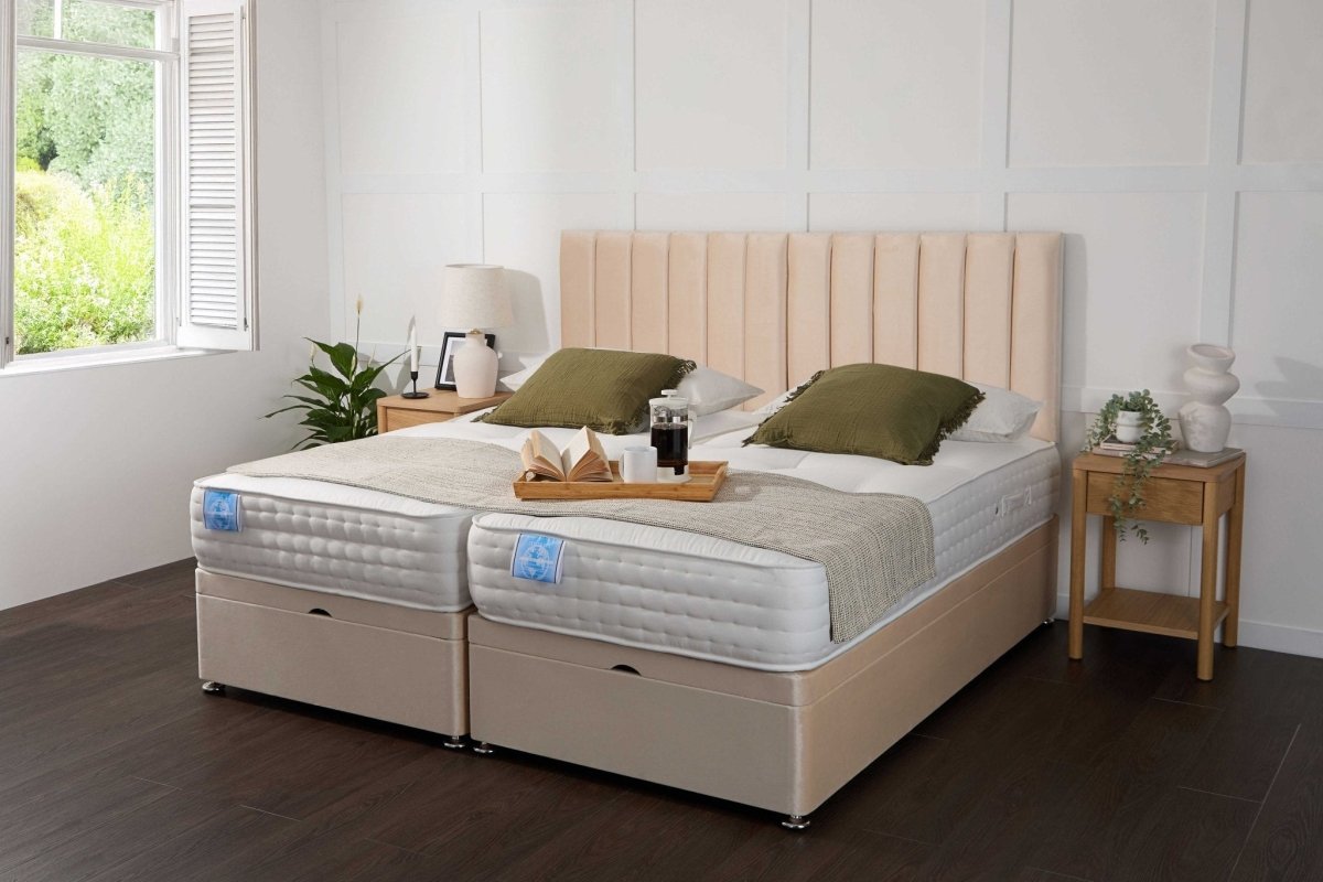 Midas Luxury Hotel Zip and Link 5000 Pocket Sprung Intelligent Wool Ottoman Divan Bed Set - Zip and Link Beds - Midas Beds