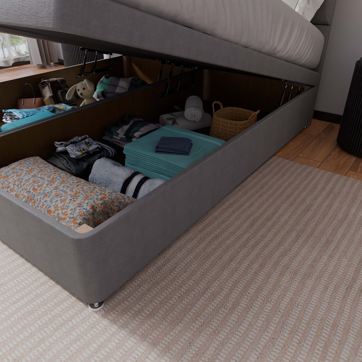 Alaska End Lift Ottoman Divan Bed - Ottoman - Midas Beds