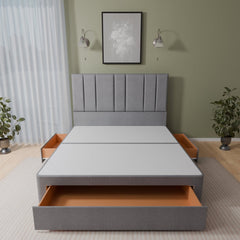 Alaska Floor Standing Headboard With Divan Bed Base - Divan Base & Headboard - Midas Beds