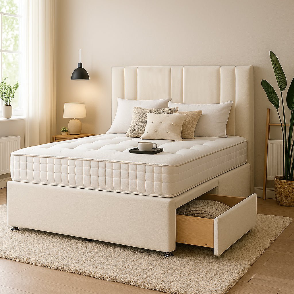 Alaska Floor Standing Upholstered Divan Bed - Divan Beds with Headboard - Midas Beds