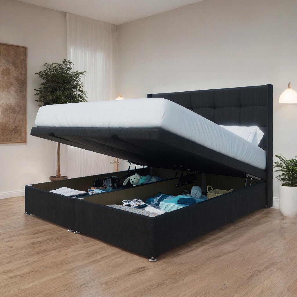 Atlanta Winged End Lift Ottoman Divan Bed - Ottoman - Midas Beds