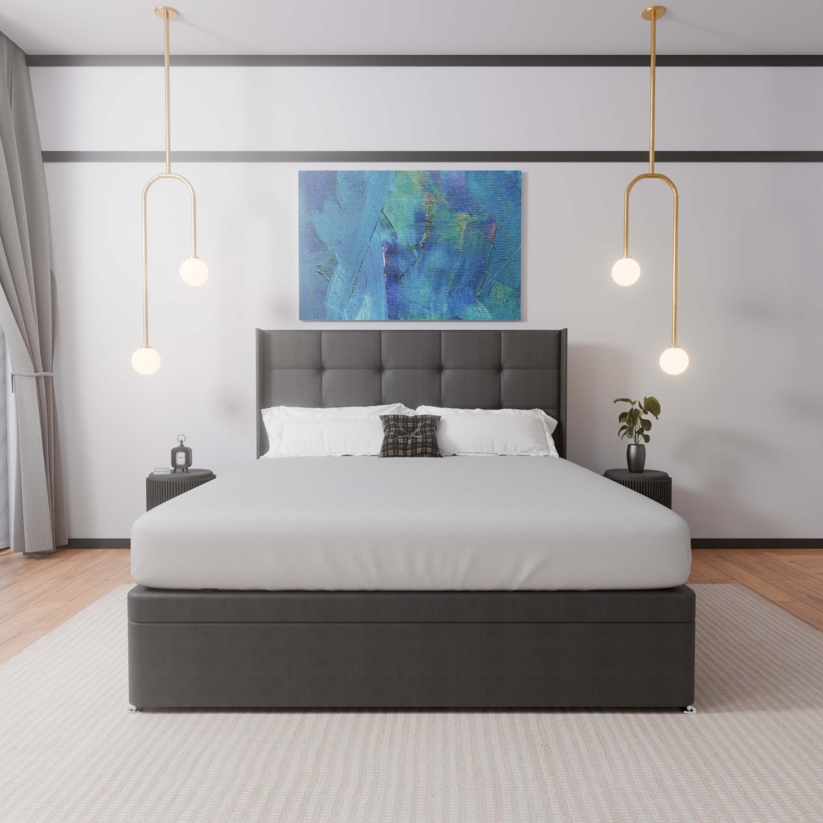 Atlanta Winged Side Lift Ottoman Divan Bed - Ottoman - Midas Beds