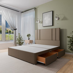 Austin Floor Standing Headboard With Divan Bed Base - Divan Base & Headboard - Midas Beds