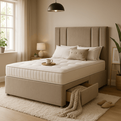 Austin Floor Standing Upholstered Divan Bed - Divan Beds with Headboard - Midas Beds