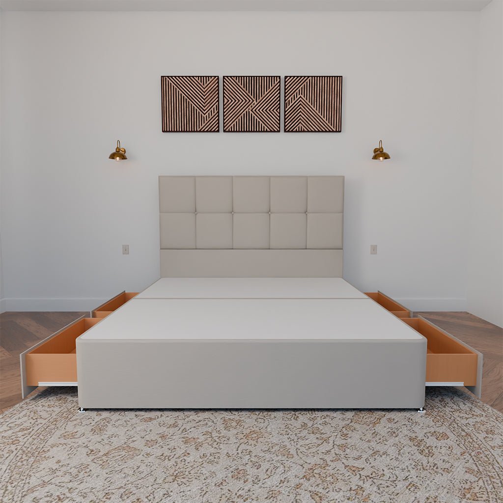 Colorado Floor Standing Headboard With Divan Bed Base - Divan Base & Headboard - Midas Beds