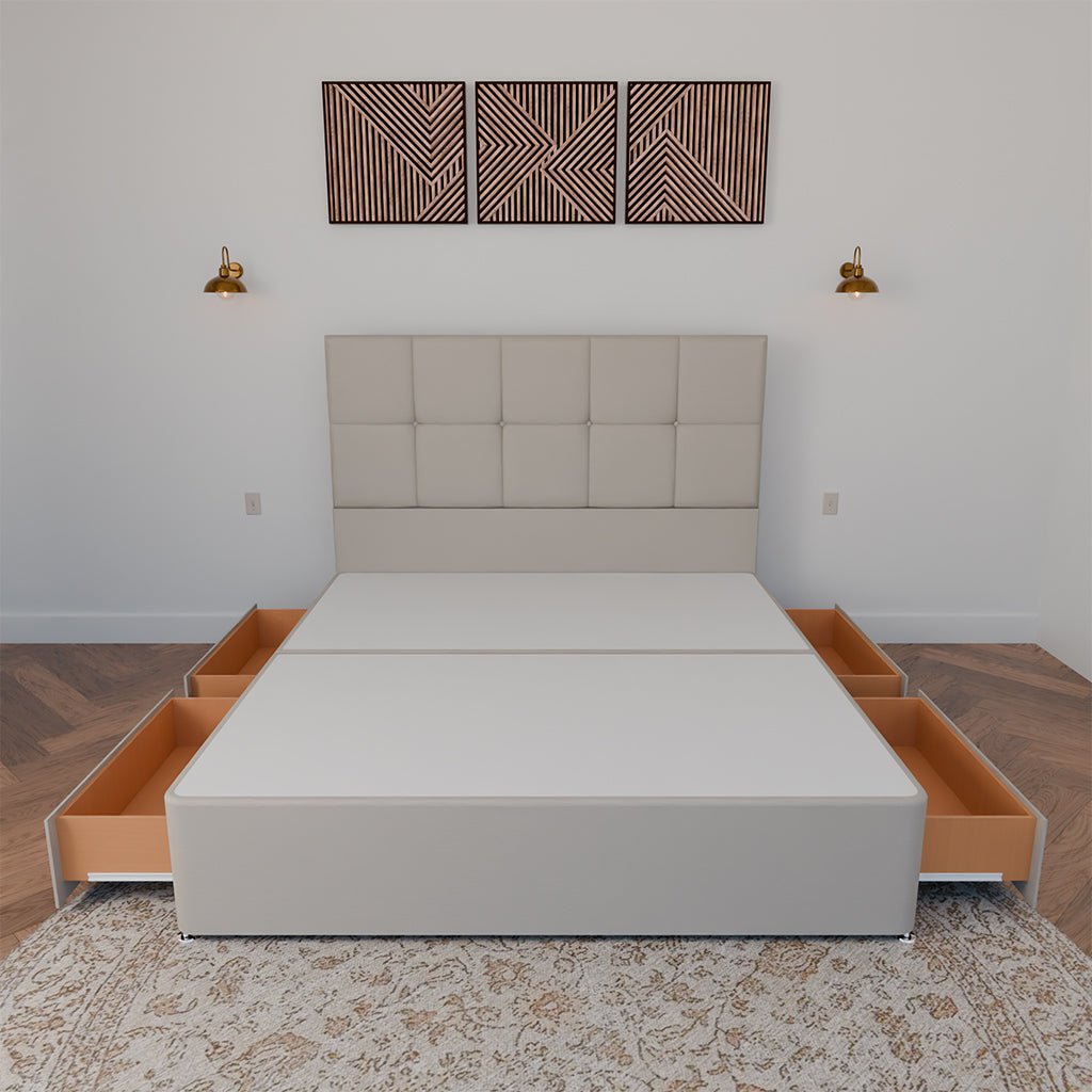 Colorado Floor Standing Headboard With Divan Bed Base - Divan Base & Headboard - Midas Beds