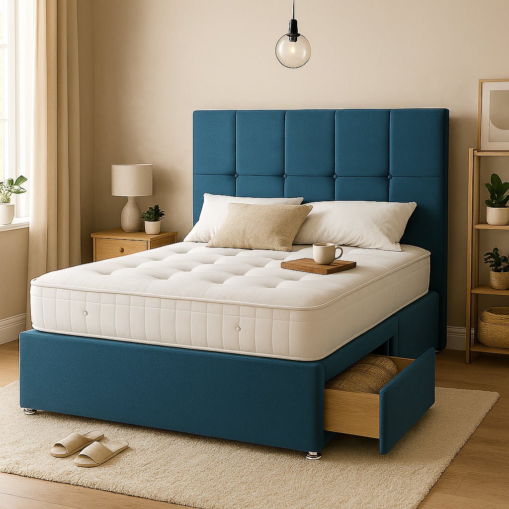 Colorado Floor Standing Upholstered Divan Bed - Divan Beds with Headboard - Midas Beds
