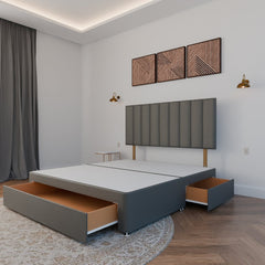 Dartford Strutted Headboard With Divan Bed Base - Divan Base & Headboard - Midas Beds
