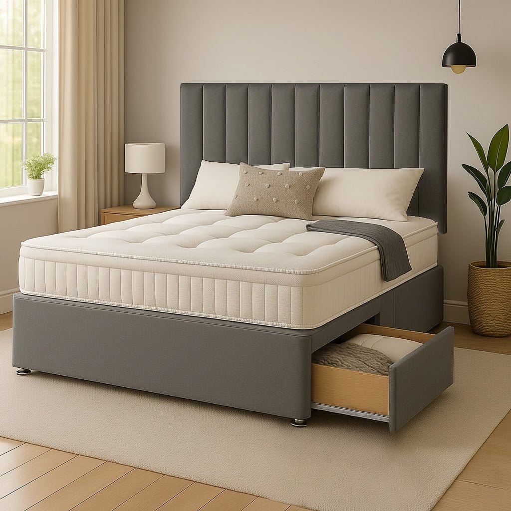 Dartford Strutted Upholstered Divan Bed - Divan Beds with Headboard - Midas Beds