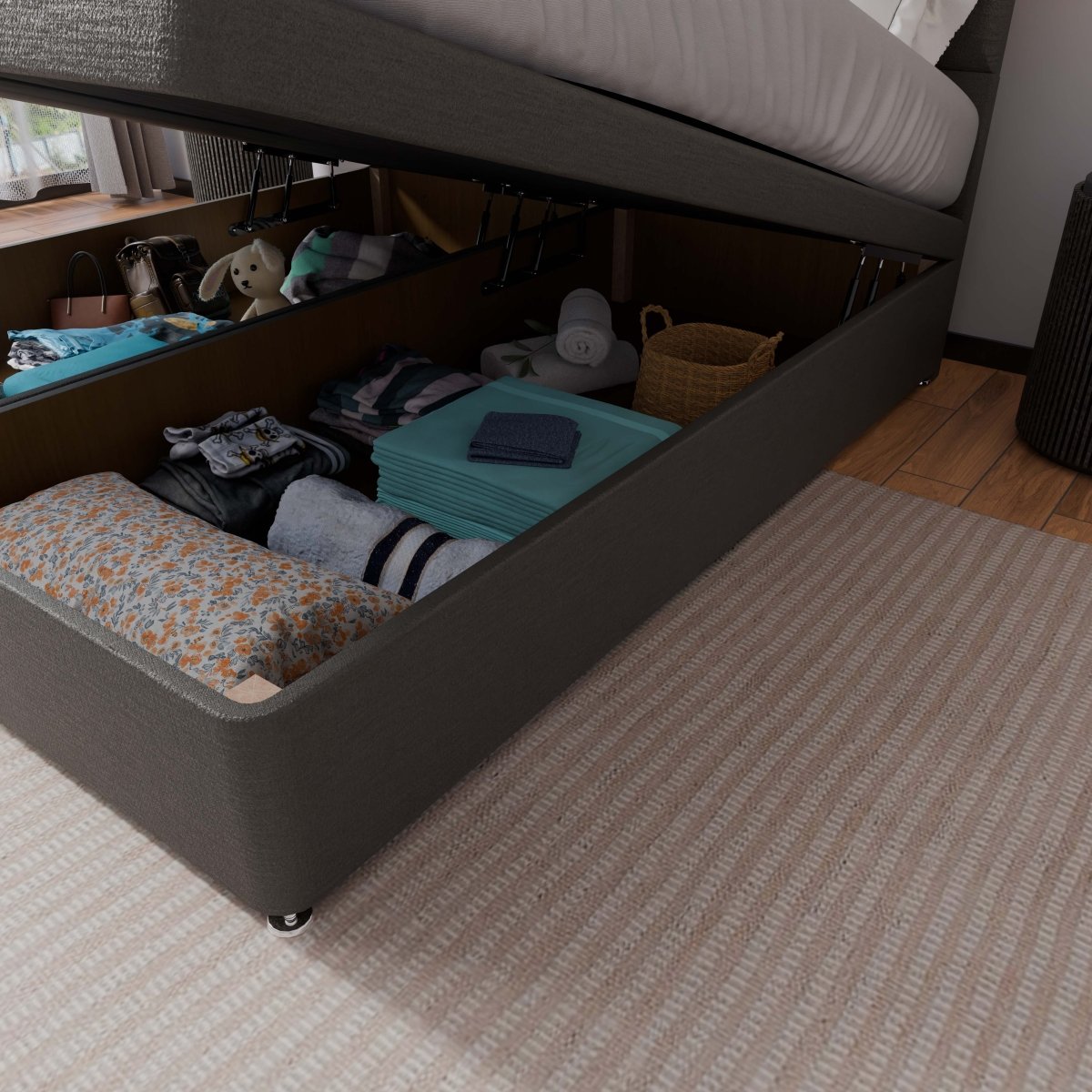 Madrid End Lift Ottoman Divan Bed - Ottoman - Midas Beds