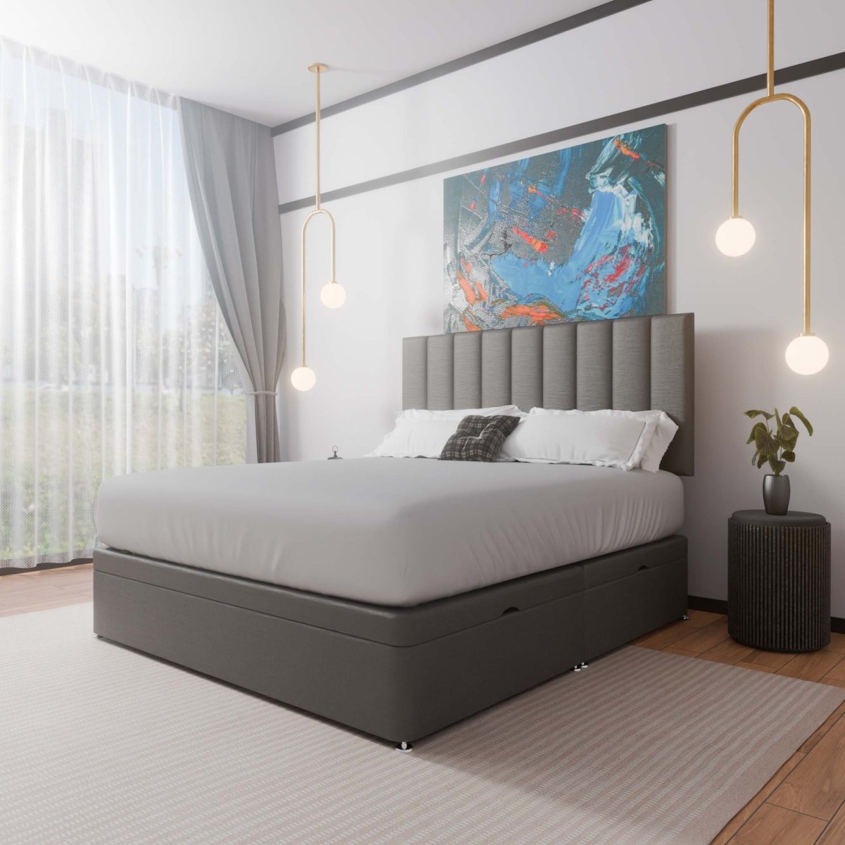 Madrid Side Lift Ottoman Divan Bed - Ottoman - Midas Beds