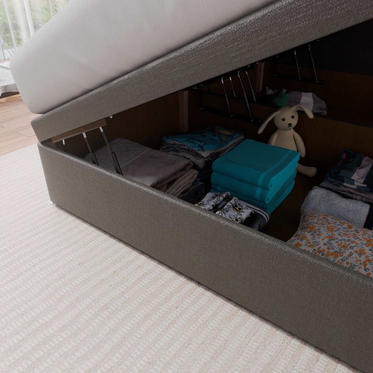 Madrid Side Lift Ottoman Divan Bed - Ottoman - Midas Beds