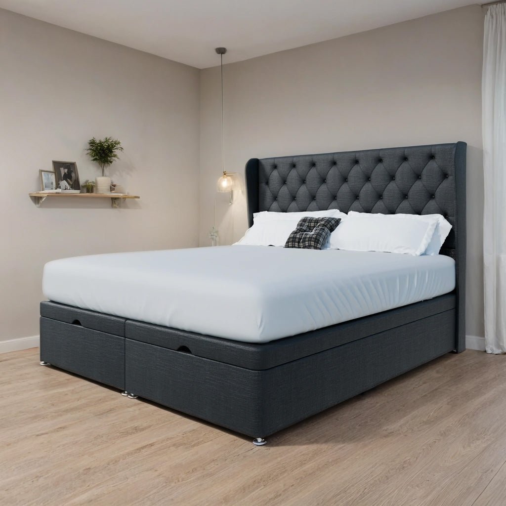 Manhattan Winged End Lift Ottoman Divan Bed - Ottoman - Midas Beds