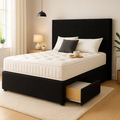 Miami Floor Standing Upholstered Divan Bed - Divan Beds with Headboard - Midas Beds