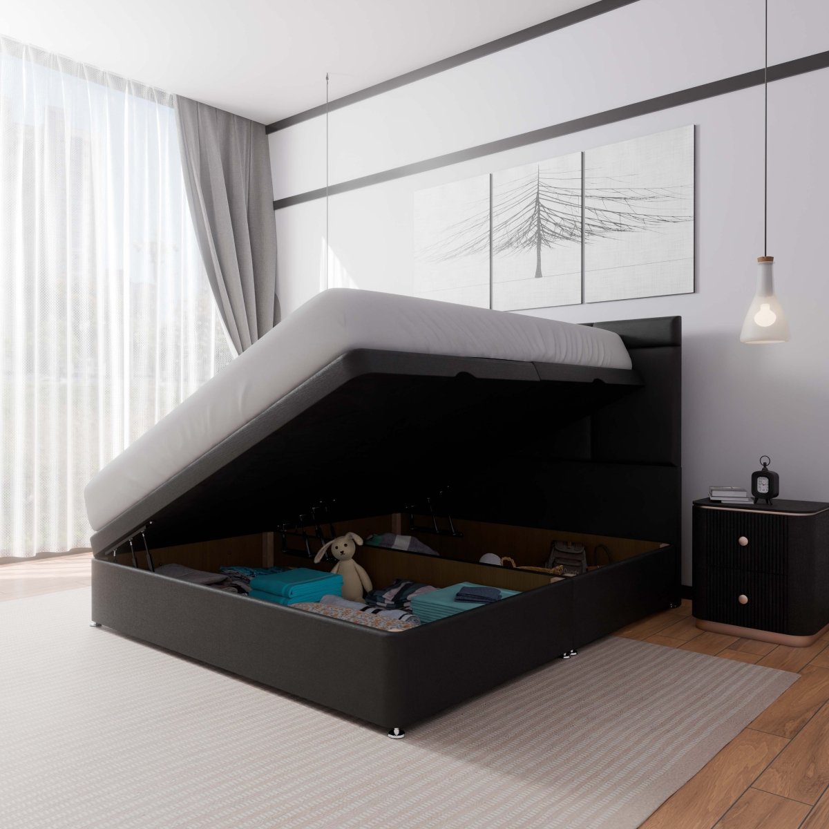Miami Side Lift Ottoman Divan Bed - Ottoman - Midas Beds