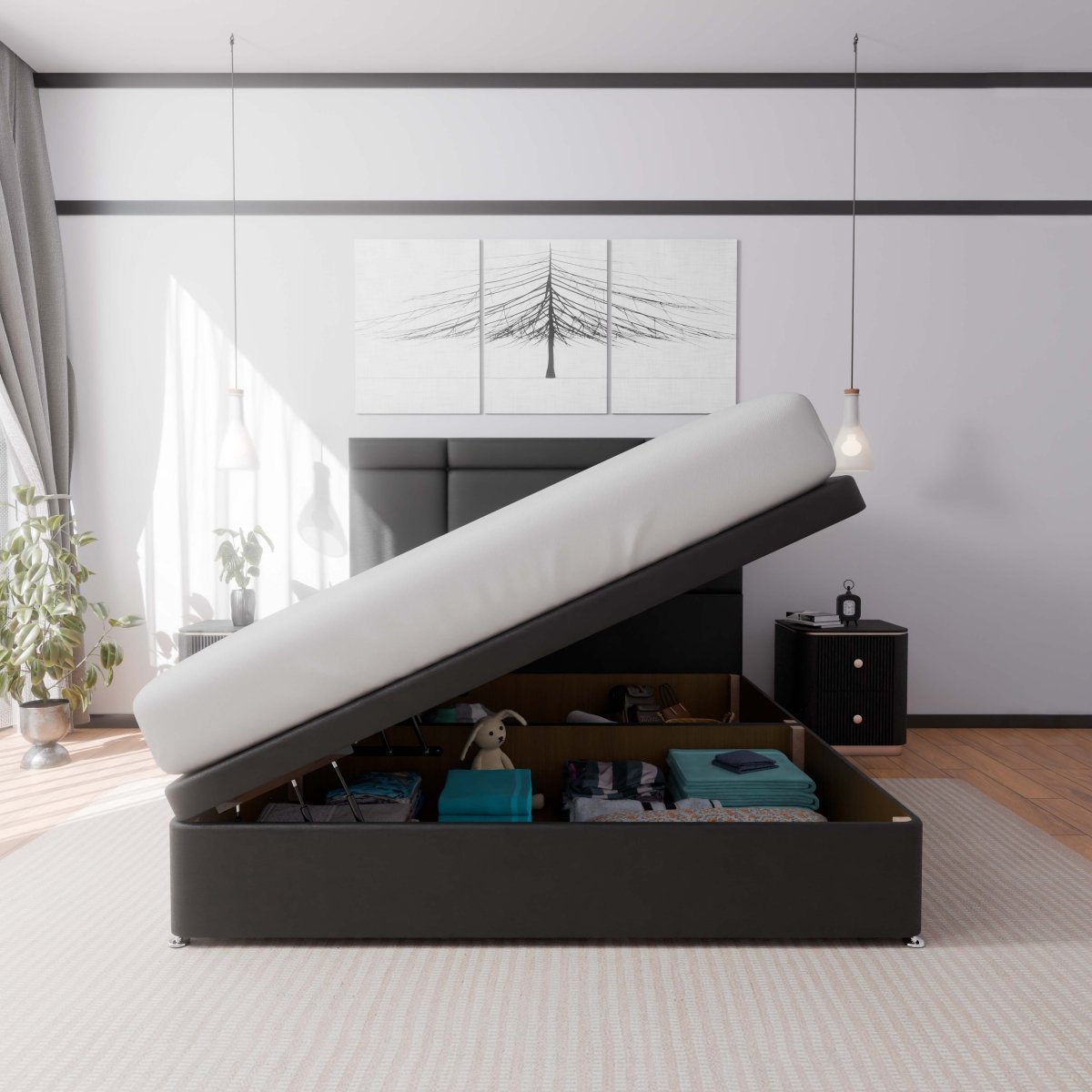 Miami Side Lift Ottoman Divan Bed - Ottoman - Midas Beds