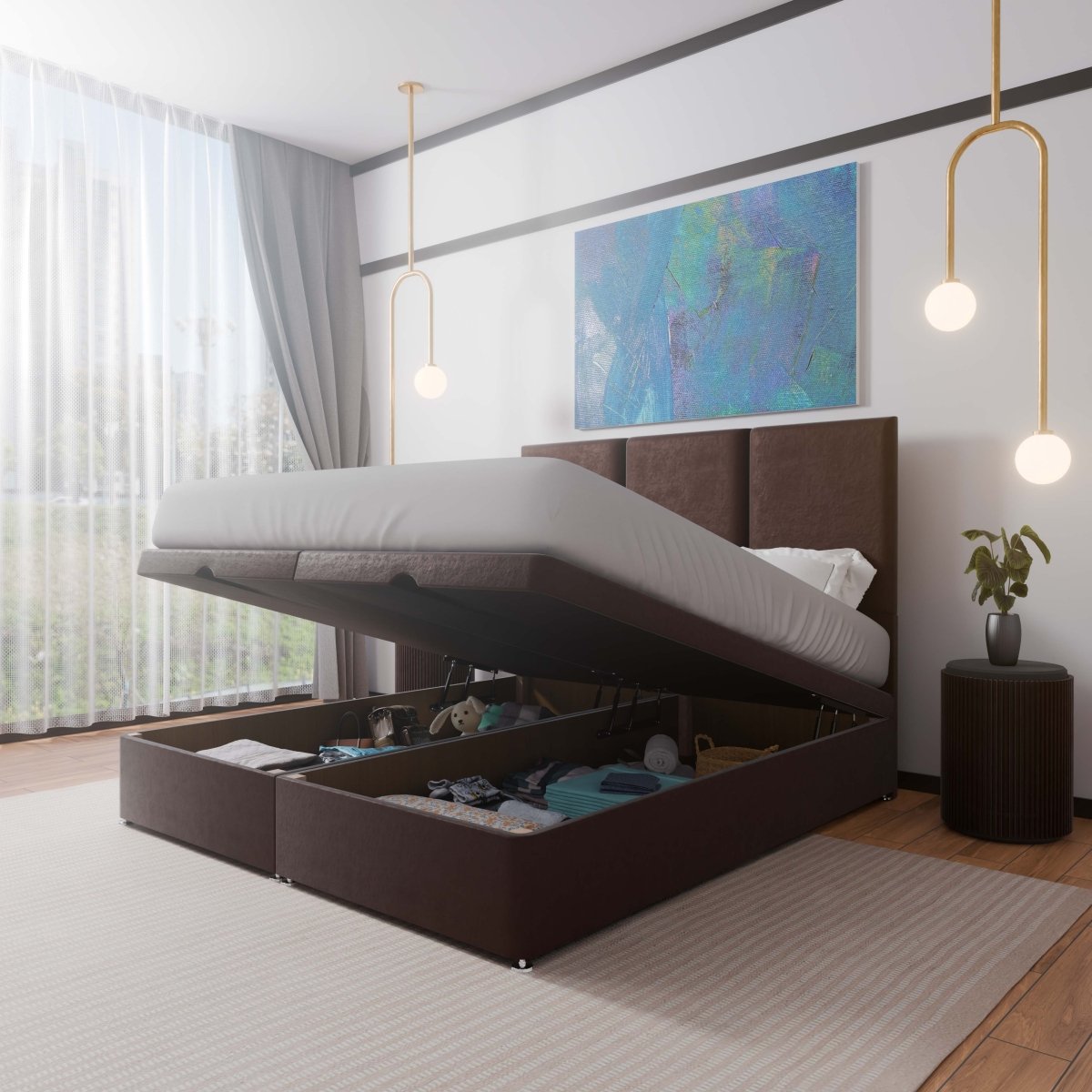 Monaco End Lift Ottoman Divan Bed - Ottoman - Midas Beds