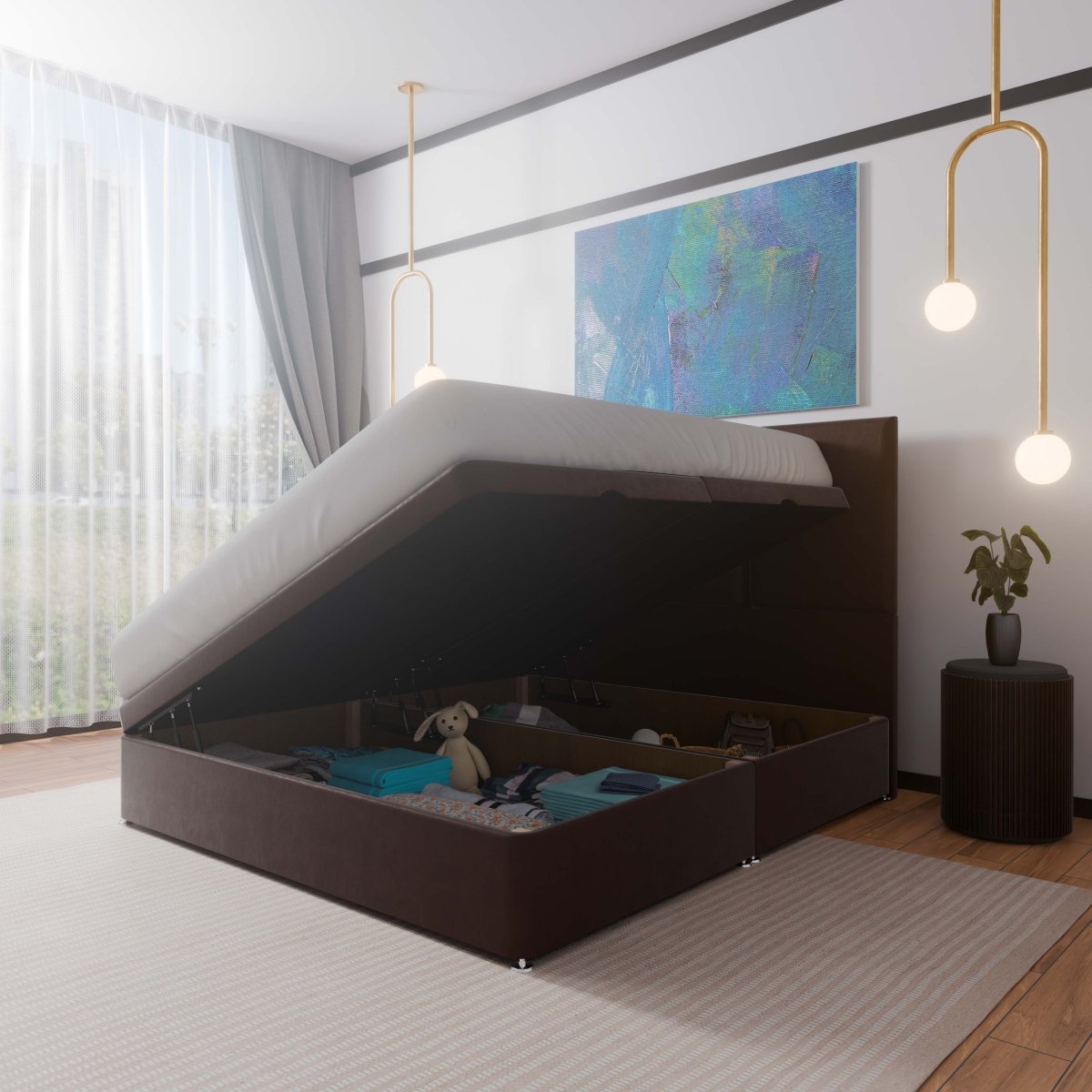 Monaco Side Lift Ottoman Divan Bed - Ottoman - Midas Beds