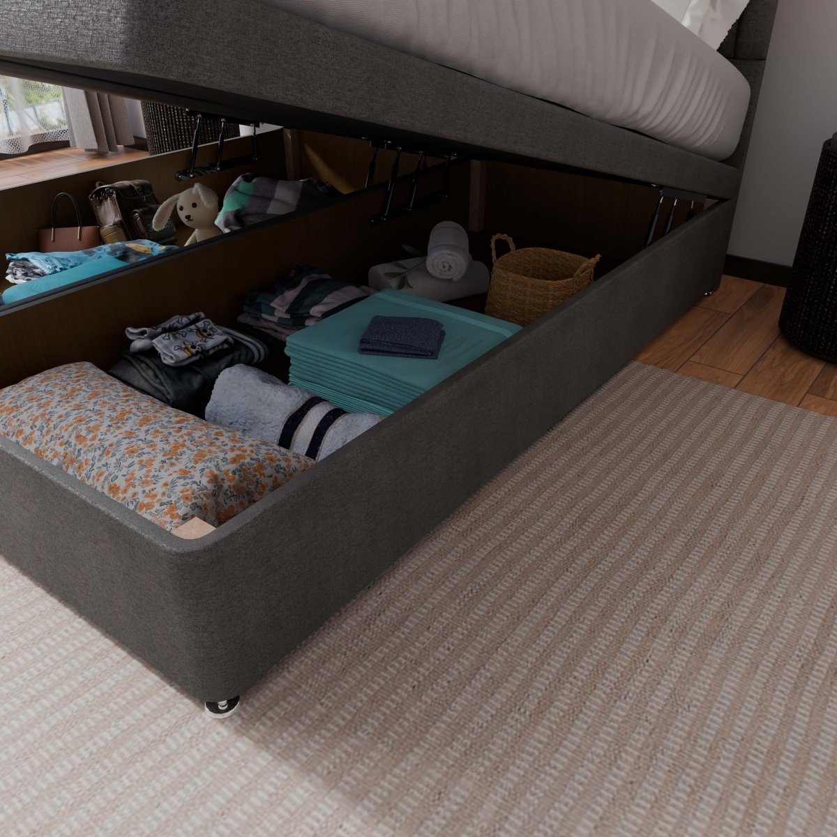 Nevada End Lift Ottoman Divan Bed - Ottoman - Midas Beds