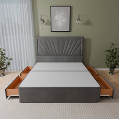 Nevada Floor Standing Headboard With Divan Bed Base - Divan Base & Headboard - Midas Beds