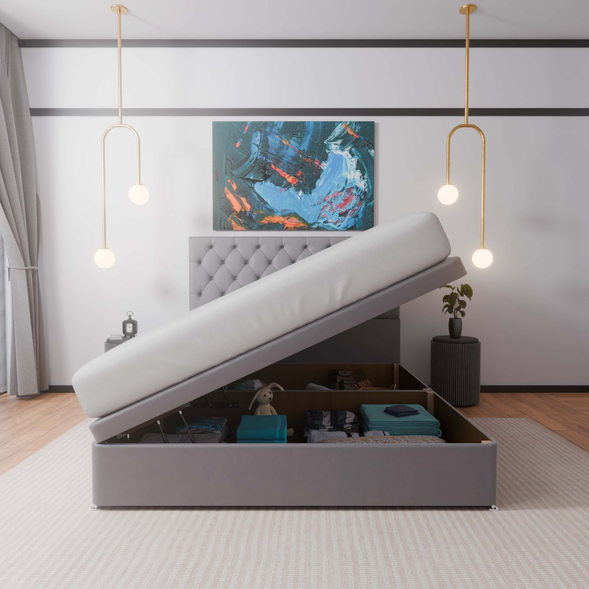 New York Side Lift Ottoman Divan Bed - Ottoman - Midas Beds