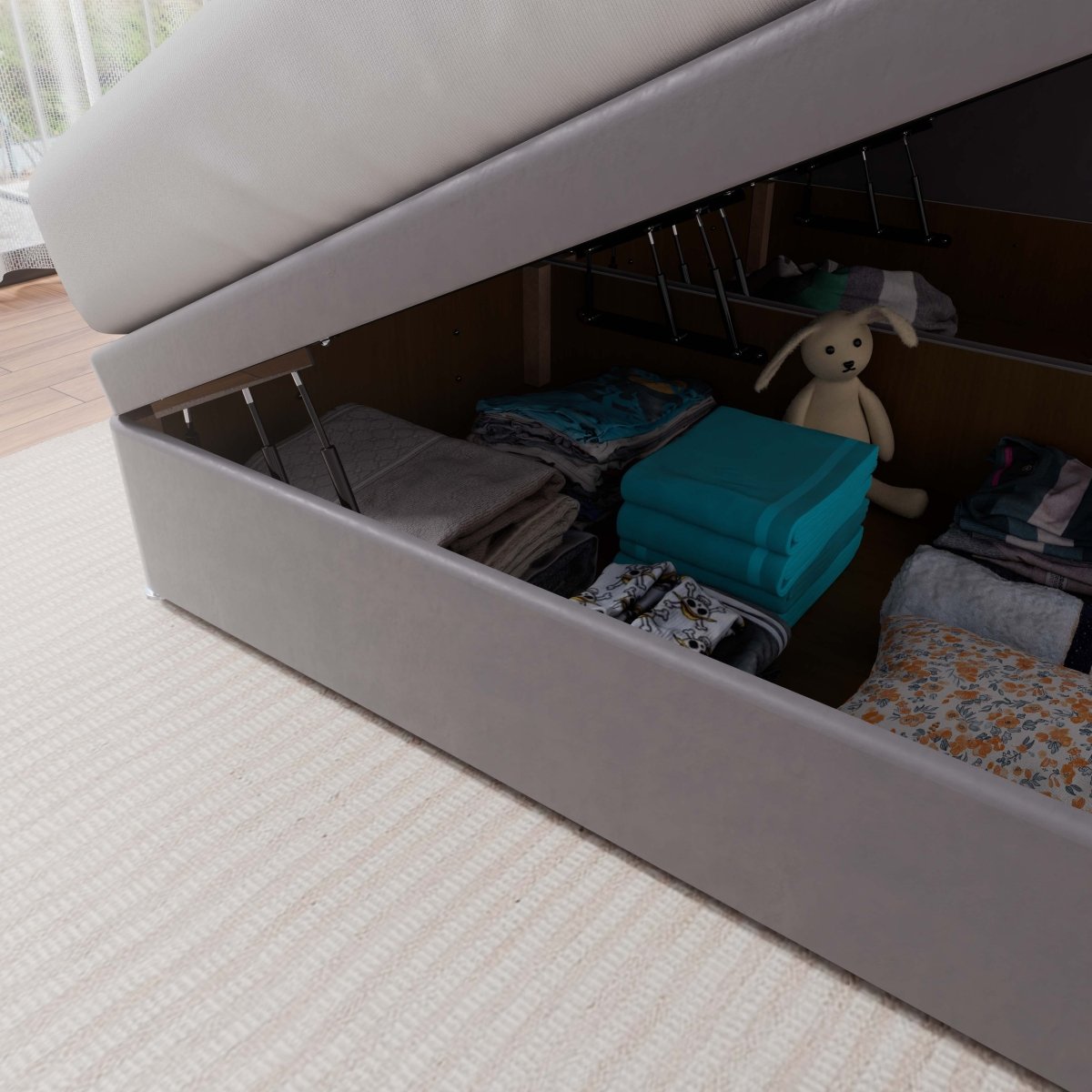 New York Side Lift Ottoman Divan Bed - Ottoman - Midas Beds