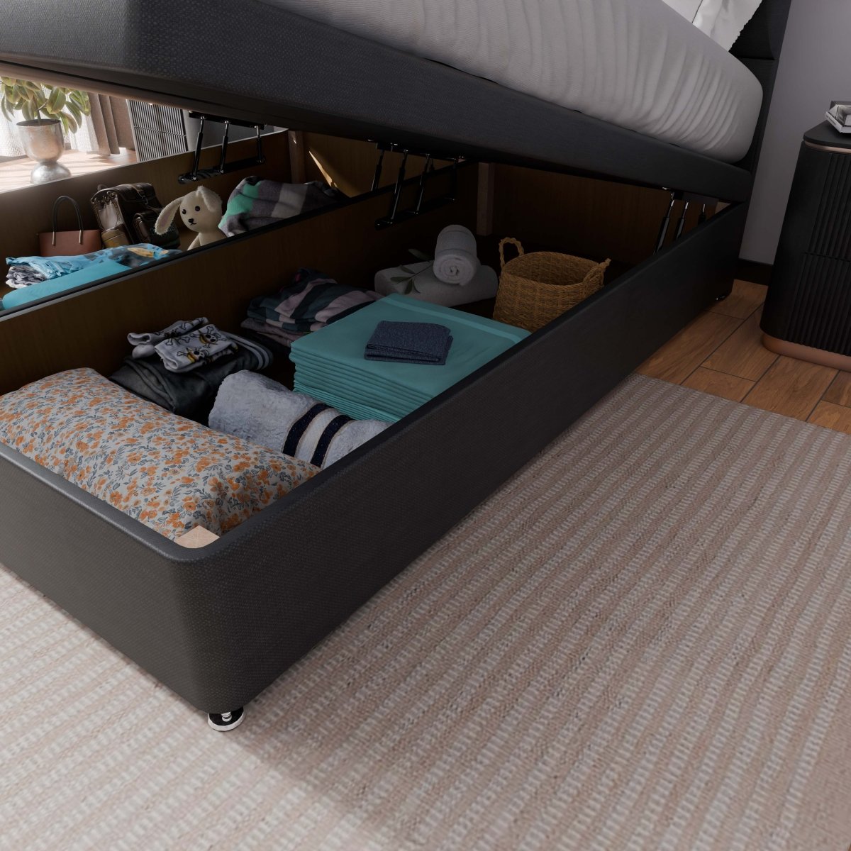 Prague End Lift Ottoman Divan Bed - Ottoman - Midas Beds