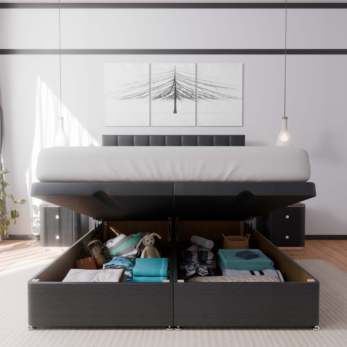 Prague End Lift Ottoman Divan Bed - Ottoman - Midas Beds