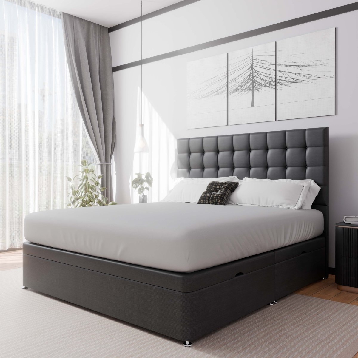 Prague Side Lift Ottoman Divan Bed - Ottoman - Midas Beds