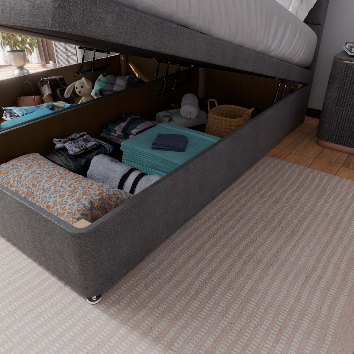 Rome End Lift Ottoman Divan Bed - Ottoman - Midas Beds