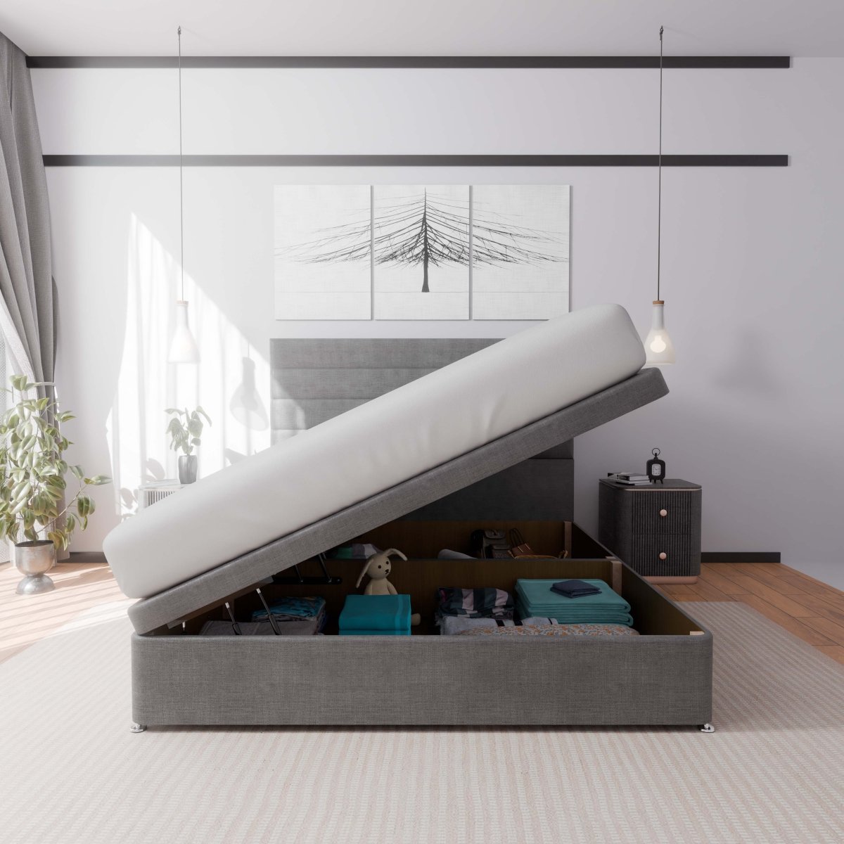 Rome Side Lift Ottoman Divan Bed - Ottoman - Midas Beds