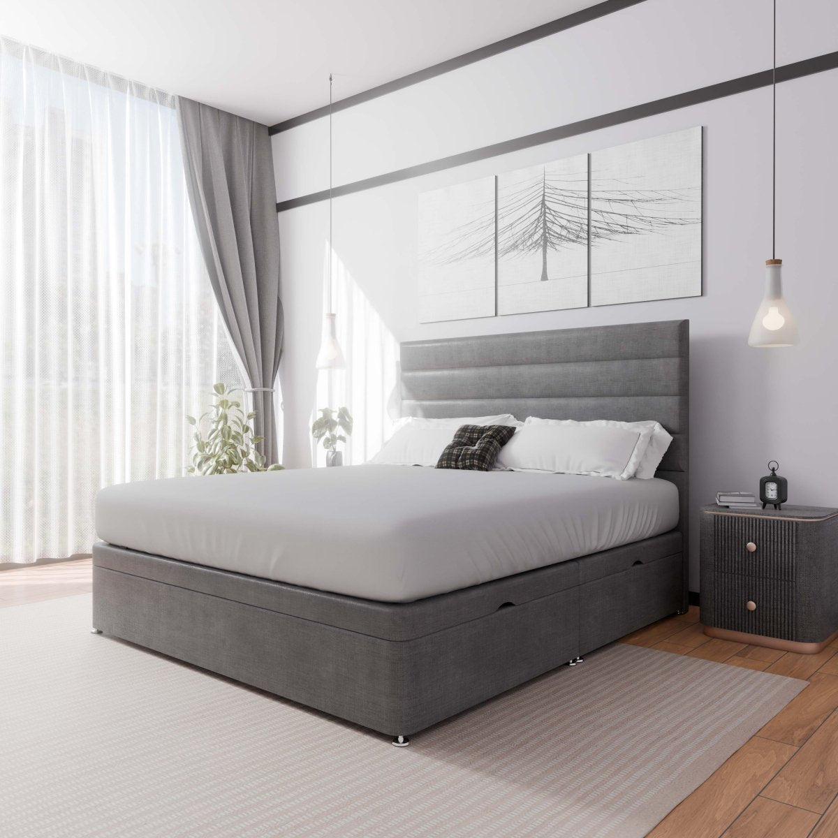 Rome Side Lift Ottoman Divan Bed - Ottoman - Midas Beds