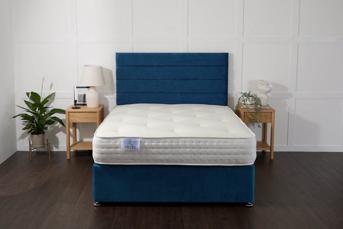 Midas Comfort Silver 2000 Fibre And Pocket Sprung Divan Bed Set - Divan beds - Midas Beds