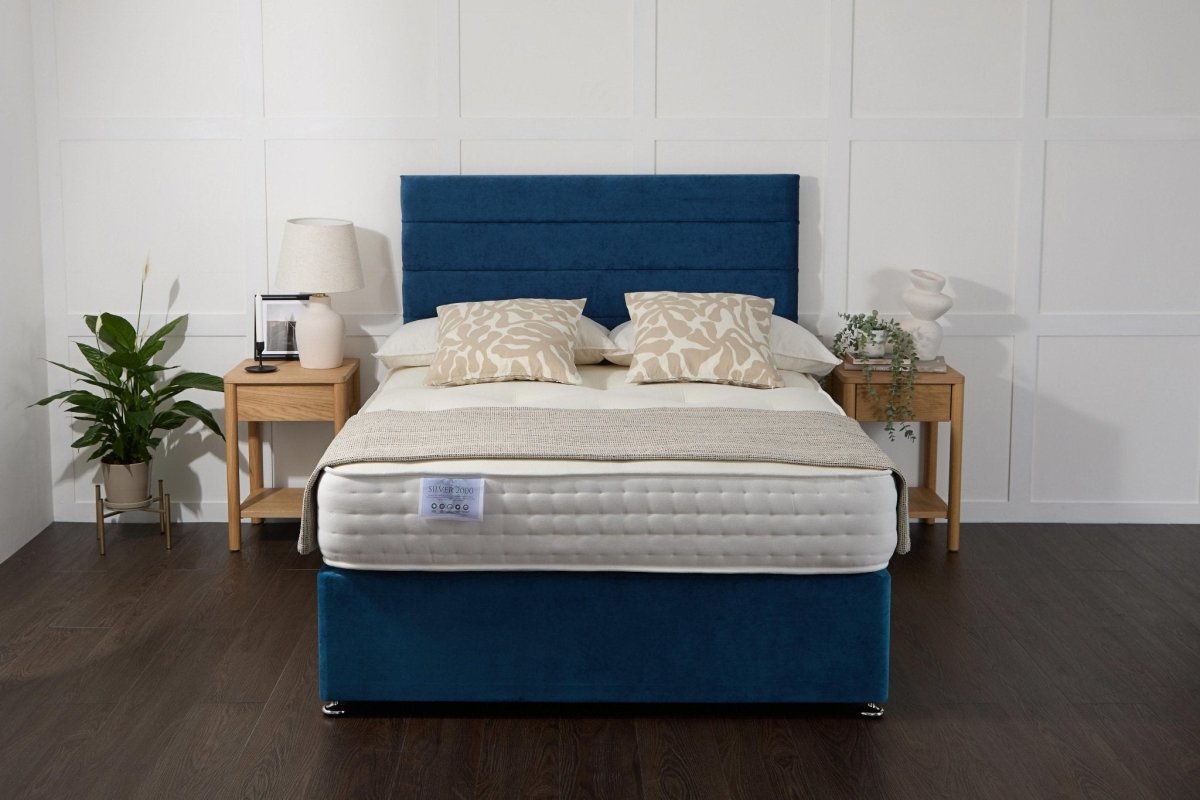 Midas Comfort Silver 2000 Fibre And Pocket Sprung Divan Bed Set - Divan beds - Midas Beds