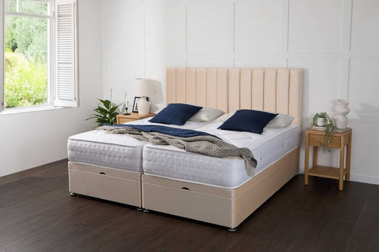 Somna Essential Guest Hotel Zip and Link 1000 Pocket Sprung Ottoman Divan Bed Set - Zip and Link Ottoman Divan Bed Set - 5' King Size x 6'3" Length - SOMNA Beds