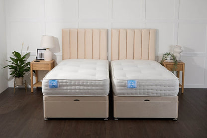 Somna Luxury Hotel Zip and Link 2000 Pocket Sprung Intelligent Fibre Ottoman Divan Bed Set - Zip and Link Ottoman Divan Bed Set - 5' King Size x 6'3" Length - SOMNA Beds