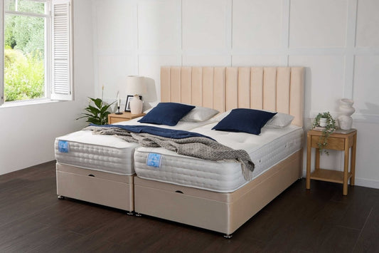 Somna Luxury Hotel Zip and Link 3000 Pocket Sprung Intelligent Memory Ottoman Divan Bed Set - Zip and Link Ottoman Divan Bed Set - 5' King Size x 6'3" Length - SOMNA Beds