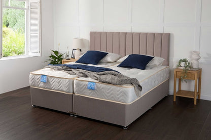 Somna Luxury Hotel Zip and Link 5000 Pocket Sprung Intelligent Wool Divan Bed Set - 5' King Size x 6'3 Length" - No Storage - SOMNA Beds