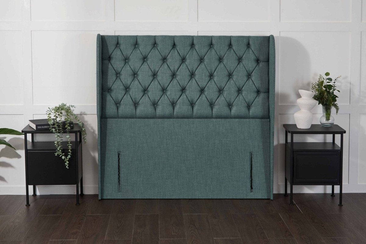 Midas Manhattan Winged Floor Standing Upholstered Headboard - headboard - Midas Beds