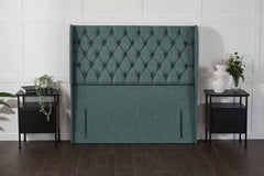 Midas Manhattan Winged Floor Standing Upholstered Headboard - headboard - Midas Beds