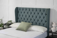 Midas Manhattan Winged Floor Standing Upholstered Headboard - headboard - Midas Beds