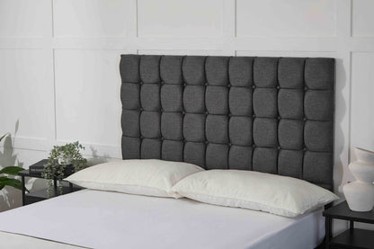 Somna Prague Floor Standing Upholstered Headboard - headboard - 2'6 Small Single - Matching Upholstered Buttons - SOMNA Beds