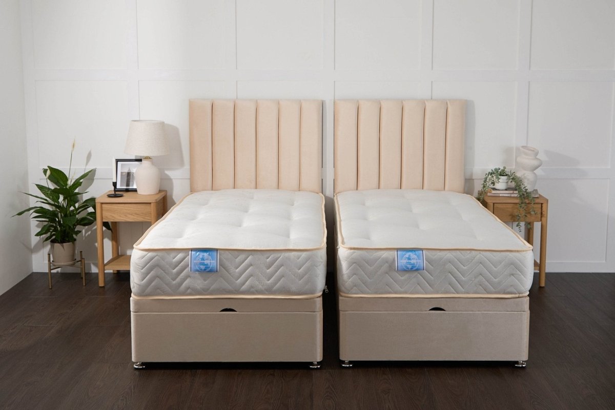 Midas Supreme Guest Hotel Zip and Link 1000 Pocket Sprung Ottoman Divan Bed Set - Zip and Link Beds - Midas Beds