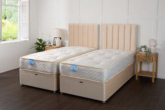 Midas Supreme Guest Hotel Zip and Link 2000 Pocket Sprung Ottoman Divan Bed Set - Zip and Link Beds - Midas Beds