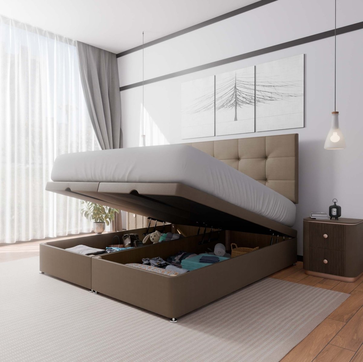 Venice End Lift Ottoman Divan Bed - Ottoman - Midas Beds