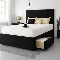 Venice Floor Standing Upholstered Divan Bed - Divan Beds with Headboard - Midas Beds