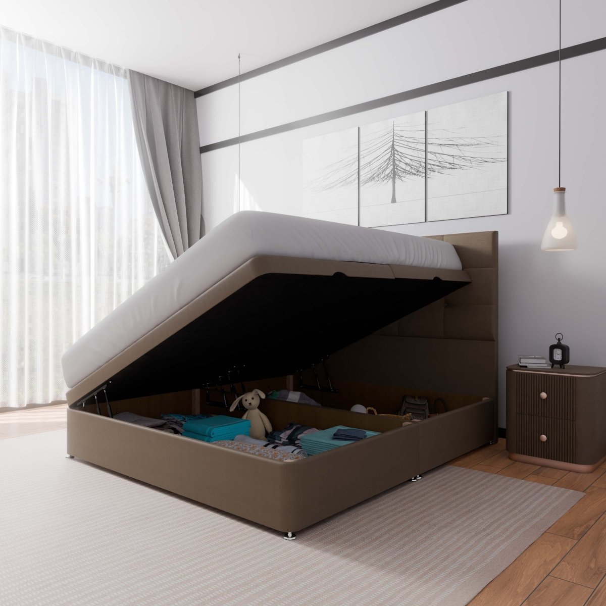 Venice Side Lift Ottoman Divan Bed - Ottoman - Midas Beds